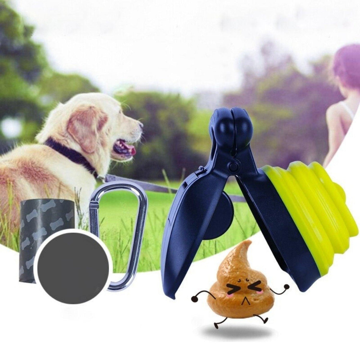 Petcomp Bleu PoopScooper™ - Ramasse-crotte pour chien