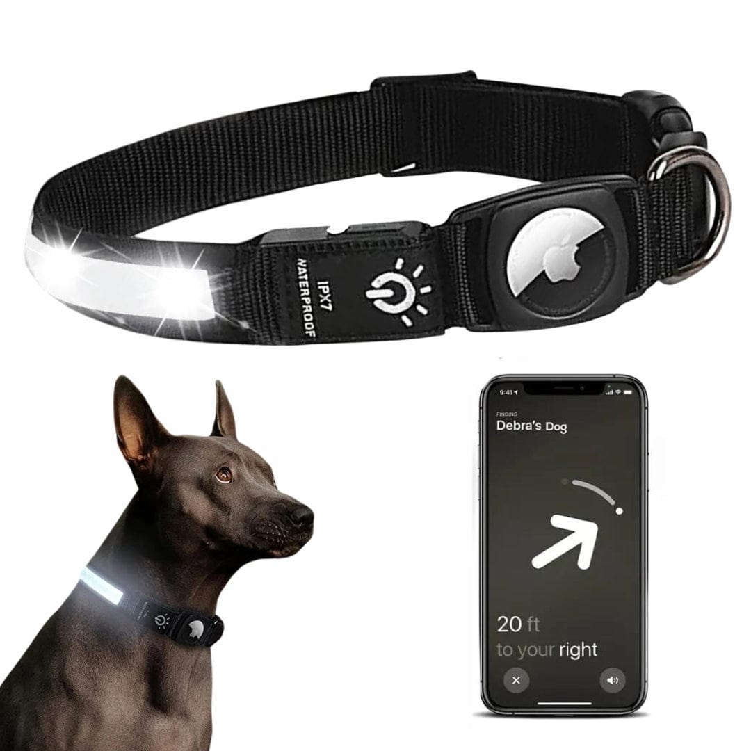 Petcomp collier airtag Collier AirTag Lumineux Rechargeable