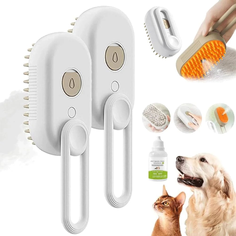 Petcomp DuoSteam - Brosse Défrisante pour Chiens et Chats | Toilettage Doux et Efficace