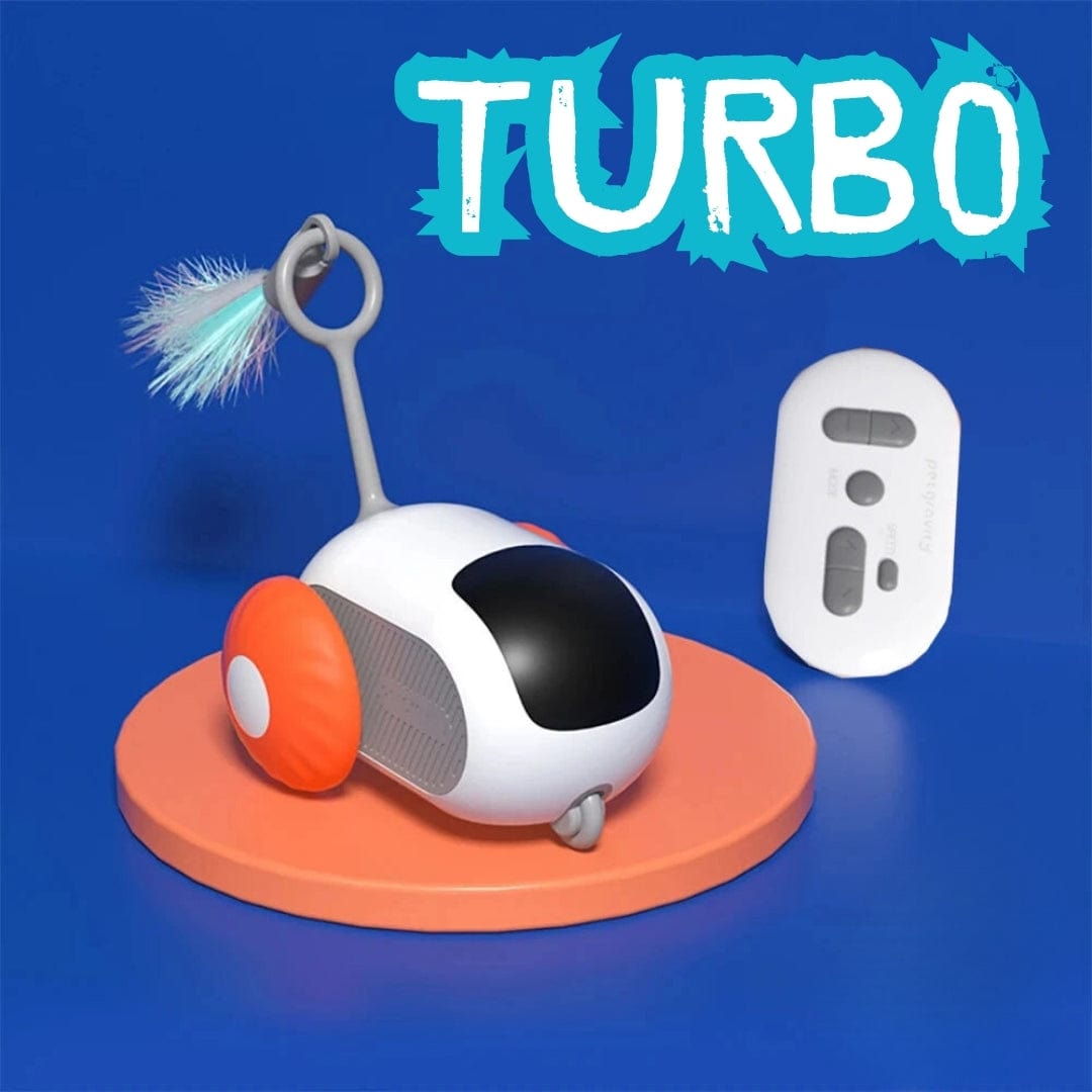 Petcomp jouet interactif orange TURBO - Voiture interactive pour Chat