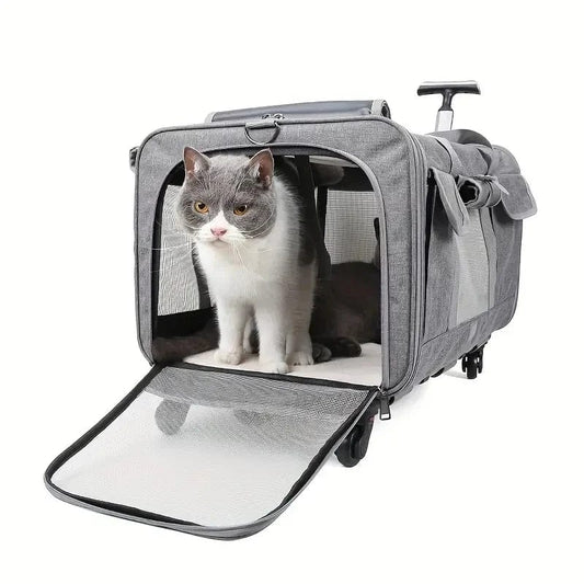 Petcomp transport chat Sac de Voyage à Roulette pour Chien et Chat