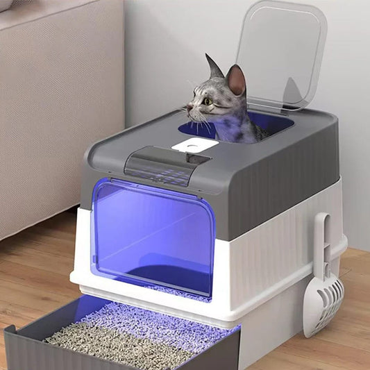 Petcomp UV - Bac à Litière Auto Nettoyante pour Chat